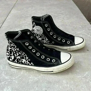 RARE Vintage Velvet Suede Patterned Converse High Top Shoes Sneakers Sz 5.5